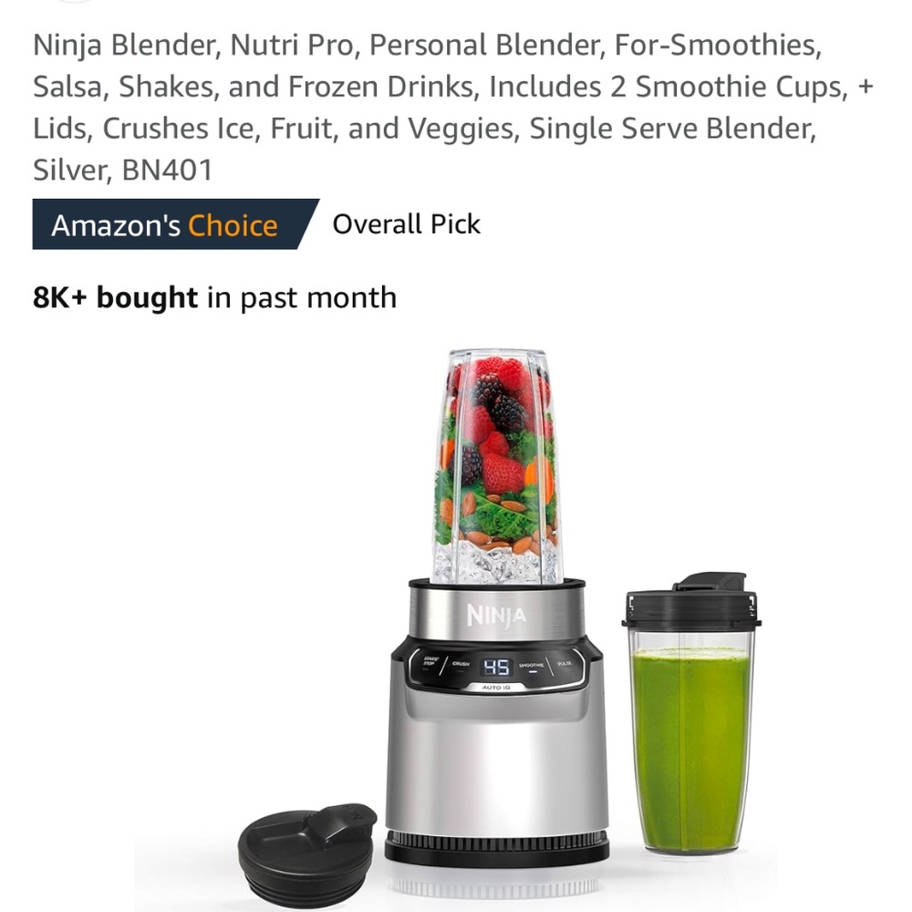 Ninja Blender, Nutri Pro, Personal Blender, For-Smoothies, Salsa, Shakes, and Fr